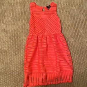 Paper doll pink dress, size 10, with a lace overlay!